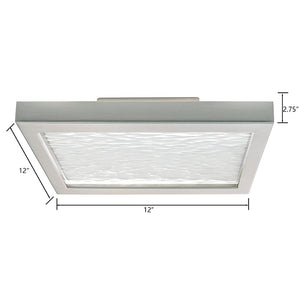 Atlas For-Square 12" Wide Modern Integrated LED Flush Mount Light for Transitional and Contemporary Spaces Brushed Nickel CL11453-NK