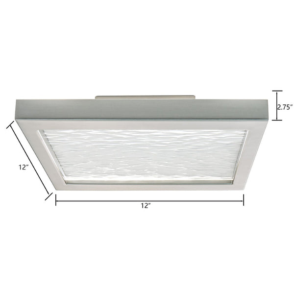 Atlas For-Square 12" Wide Modern Integrated LED Flush Mount Light for Transitional and Contemporary Spaces Brushed Nickel CL11453-NK