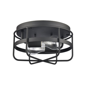 Atlas Gael 10'' Wide 2-Light Flush Mount - Industrial Matte Black Style for Modern Spaces & Easy Install CL11454-BK