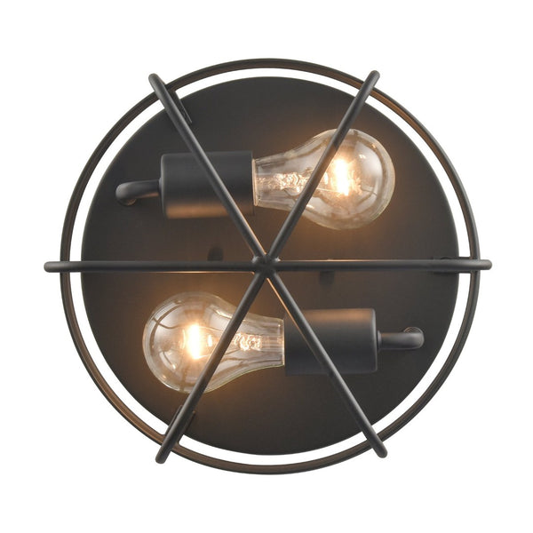 Atlas Gael 10'' Wide 2-Light Flush Mount - Industrial Matte Black Style for Modern Spaces & Easy Install CL11454-BK