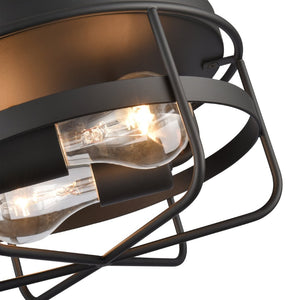 Atlas Gael 10'' Wide 2-Light Flush Mount - Industrial Matte Black Style for Modern Spaces & Easy Install CL11454-BK