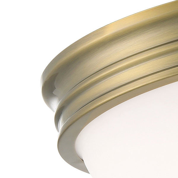 Atlas Galen 14'' Wide 3-Light Flush Mount - Elegant Glass Shade for Timeless Home Illumination Antique Brass CL11455-BS