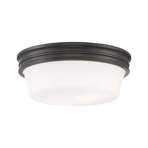 Atlas Galen 14'' Wide 3-Light Flush Mount - Elegant Glass Shade for Timeless Home Illumination Oil Rubbed Bronze CL11455-BZ