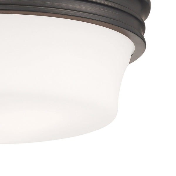 Atlas Galen 14'' Wide 3-Light Flush Mount - Elegant Glass Shade for Timeless Home Illumination Oil Rubbed Bronze CL11455-BZ