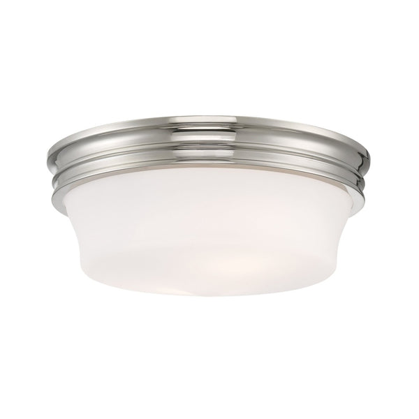Atlas Galen 14'' Wide 3-Light Flush Mount - Elegant Glass Shade for Timeless Home Illumination Polished Nickel CL11455-NK