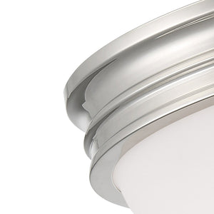 Atlas Galen 14'' Wide 3-Light Flush Mount - Elegant Glass Shade for Timeless Home Illumination Polished Nickel CL11455-NK
