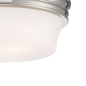 Atlas Galen 14'' Wide 3-Light Flush Mount - Elegant Glass Shade for Timeless Home Illumination Polished Nickel CL11455-NK