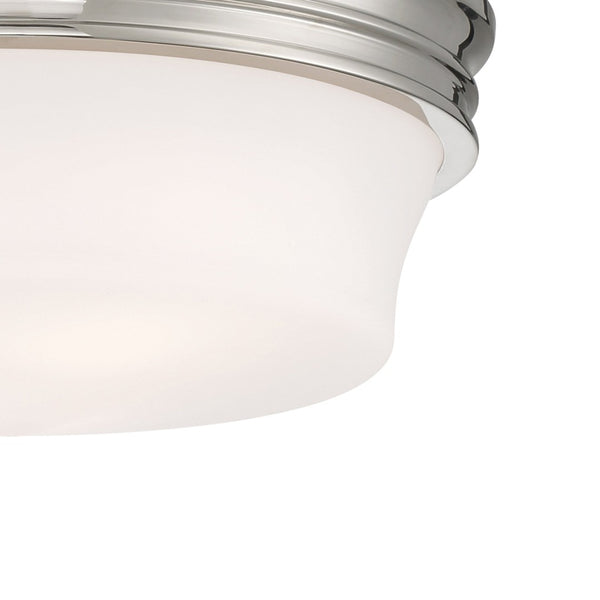 Atlas Galen 14'' Wide 3-Light Flush Mount - Elegant Glass Shade for Timeless Home Illumination Polished Nickel CL11455-NK