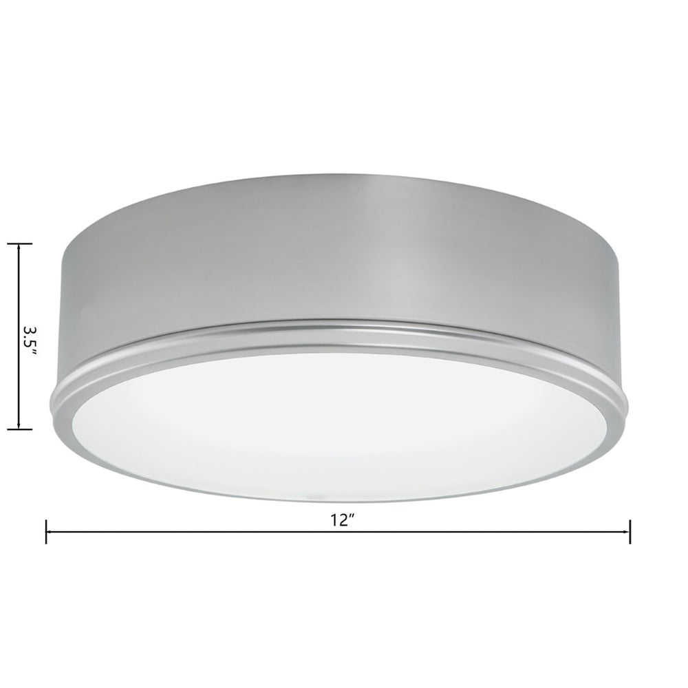 Atlas Getty 12" Wide 2-Light Flush Mount - Modern Brushed Nickel Fixture for Stylish Ambient Lighting CL11456-NK