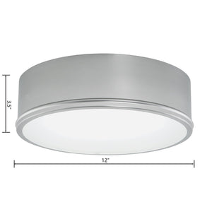 Atlas Getty 12" Wide 2-Light Flush Mount - Modern Brushed Nickel Fixture for Stylish Ambient Lighting CL11456-NK