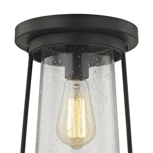 Atlas Hamel 8" Wide Mission-Style Flush Mount Light - Antique Oil Rubbed Bronze, Seeded Glass Shade CL11457-BZ