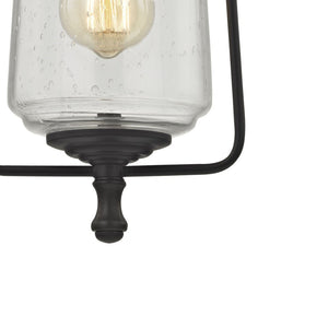 Atlas Hamel 8" Wide Mission-Style Flush Mount Light - Antique Oil Rubbed Bronze, Seeded Glass Shade CL11457-BZ