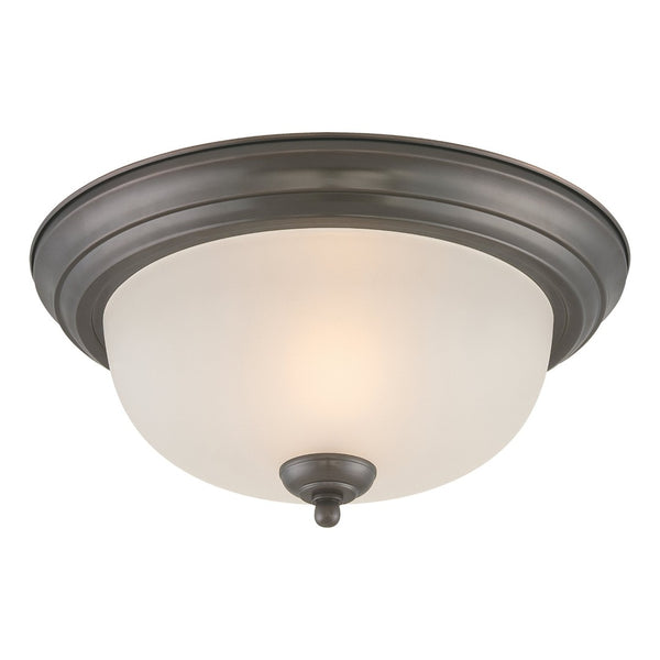 Atlas Harmony Flush Mount Light Fixture - Elegant Frosted Glass Dome for Timeless Indoor Illumination Painted Bronze CL11459-BZ