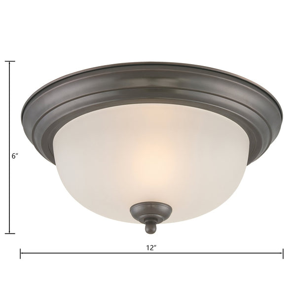 Atlas Harmony Flush Mount Light Fixture - Elegant Frosted Glass Dome for Timeless Indoor Illumination Painted Bronze CL11459-BZ