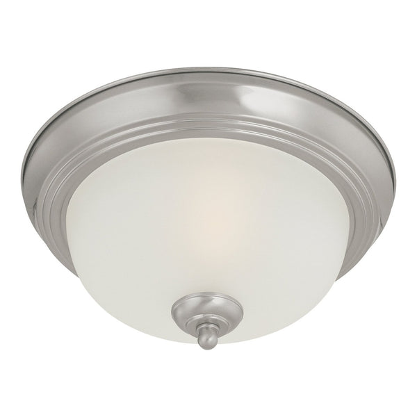 Atlas Harmony Flush Mount Light Fixture - Elegant Frosted Glass Dome for Timeless Indoor Illumination Brushed Nickel 12'' CL11459-NK