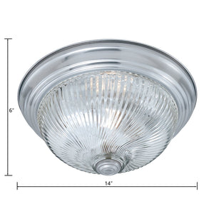 Atlas Harmony Flush Mount Light Fixture - Elegant Frosted Glass Dome for Timeless Indoor Illumination Brushed Nickel 14'' CL11460-NK