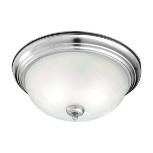 Atlas Harmony 1-Light Flush Mount Ceiling Fixture - Timeless Design with Frosted Glass Shade for Elegance Brushed Nickel 14'' CL11460-SV