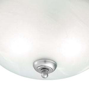 Atlas Harmony 1-Light Flush Mount Ceiling Fixture - Timeless Design with Frosted Glass Shade for Elegance Brushed Nickel 14'' CL11460-SV