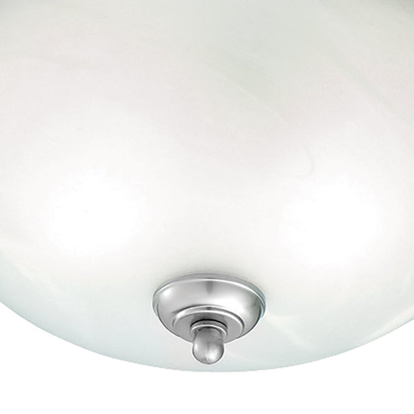 Atlas Harmony 1-Light Flush Mount Ceiling Fixture - Timeless Design with Frosted Glass Shade for Elegance Brushed Nickel 14'' CL11460-SV