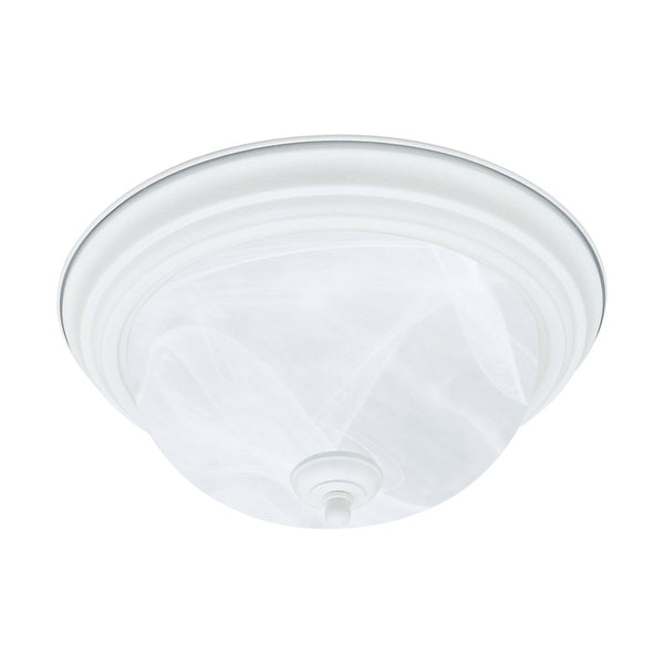 Atlas Harmony 1-Light Flush Mount Ceiling Fixture - Timeless Design with Frosted Glass Shade for Elegance White CL11460-WH