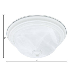 Atlas Harmony 1-Light Flush Mount Ceiling Fixture - Timeless Design with Frosted Glass Shade for Elegance White CL11460-WH