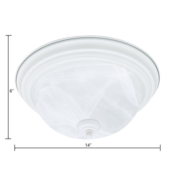 Atlas Harmony 1-Light Flush Mount Ceiling Fixture - Timeless Design with Frosted Glass Shade for Elegance White CL11460-WH