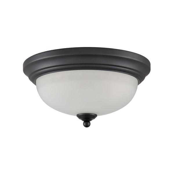 Atlas Helena 2-Light Flush Mount Ceiling Fixture - Timeless Elegance for Hallways, Bedrooms, and More Black 11'' CL11463-BK