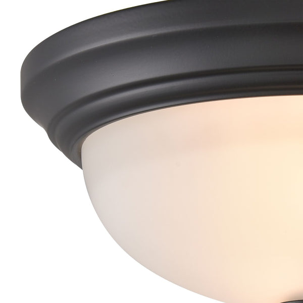 Atlas Helena 2-Light Flush Mount Ceiling Fixture - Timeless Elegance for Hallways, Bedrooms, and More Black 11'' CL11463-BK