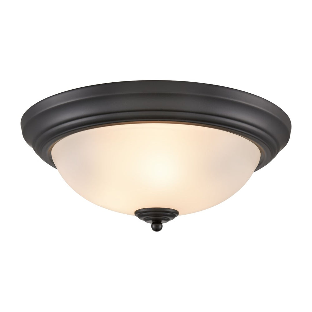 Atlas Helena 2-Light Flush Mount Ceiling Fixture - Timeless Elegance for Hallways, Bedrooms, and More Black 15'' CL11464-BK