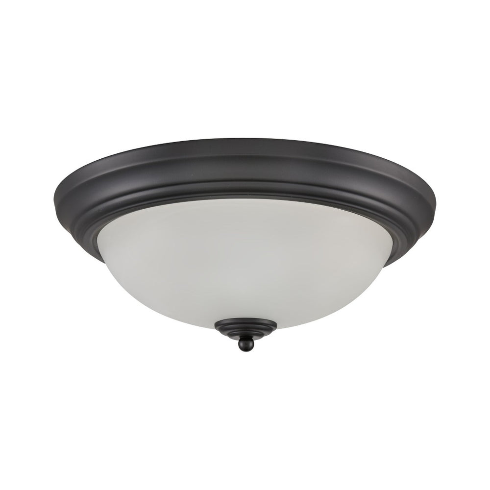 Atlas Helena 2-Light Flush Mount Ceiling Fixture - Timeless Elegance for Hallways, Bedrooms, and More Black 15'' CL11464-BK