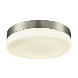 Atlas Holmby 11" Wide Flush Mount Light – Sleek Satin Nickel & Opal Glass for Modern Indoor Spaces CL11465-NK
