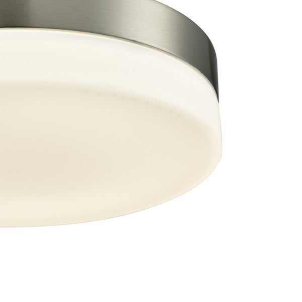 Atlas Holmby 11" Wide Flush Mount Light – Sleek Satin Nickel & Opal Glass for Modern Indoor Spaces CL11465-NK