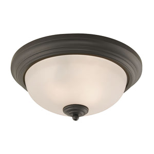 Atlas Huntington 2-Light Flush Mount Ceiling Fixture with Glass Dome Shade for Timeless Home Elegance Oil Rubbed Bronze 13'' CL11467-BZ