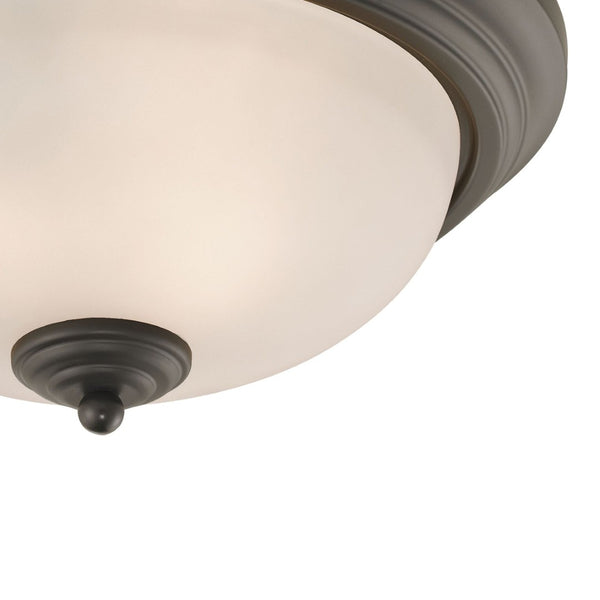 Atlas Huntington 2-Light Flush Mount Ceiling Fixture with Glass Dome Shade for Timeless Home Elegance Oil Rubbed Bronze 13'' CL11467-BZ