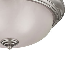 Atlas Huntington 2-Light Flush Mount Ceiling Fixture with Glass Dome Shade for Timeless Home Elegance Brushed Nickel 15'' CL11468-NK