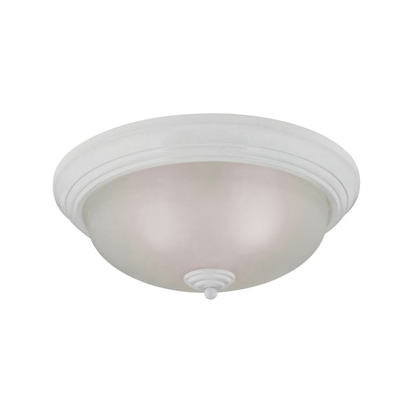 Atlas Huntington 3-Light Flush Mount Fixture - Classic Design with Elegant Glass Shades for Warm Illumination White CL11470-WH