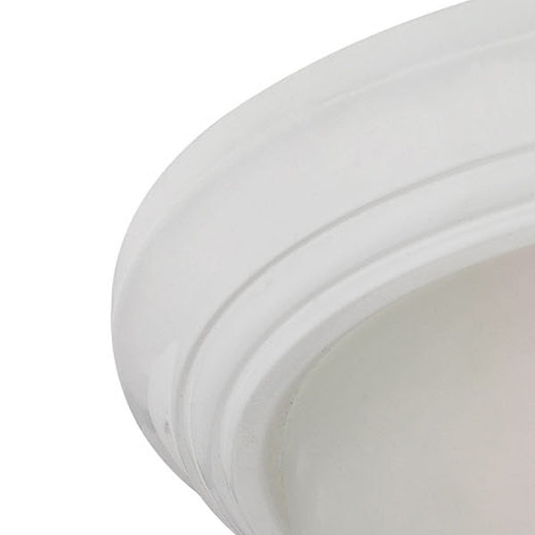 Atlas Huntington 3-Light Flush Mount Fixture - Classic Design with Elegant Glass Shades for Warm Illumination White CL11470-WH
