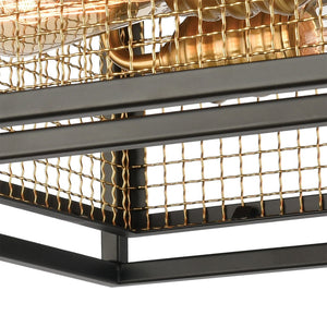 Atlas Jarvis 12'' Wide 2-Light Flush Mount - Industrial Matte Black with Brass Accents for Modern Spaces CL11471-BK