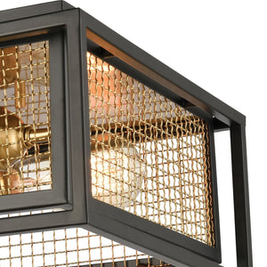 Atlas Jarvis 12'' Wide 2-Light Flush Mount - Industrial Matte Black with Brass Accents for Modern Spaces CL11471-BK