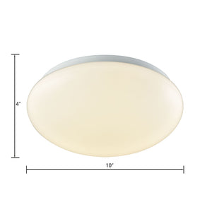 Atlas Kalona 10" Wide LED Flush Mount Light - Energy-Efficient Fixture for Modern Interiors & Easy Install CL11472-WH