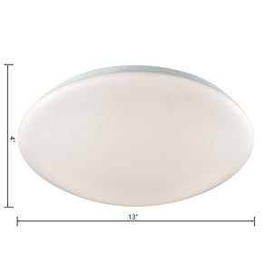 Atlas Kalona Contemporary Flush Mount Light Fixture for Low Ceilings - Perfect for Hallways & Closets White 13'' CL11473-WH