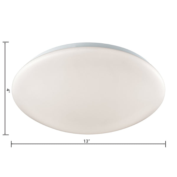 Atlas Kalona Contemporary Flush Mount Light Fixture for Low Ceilings - Perfect for Hallways & Closets White 13'' CL11473-WH
