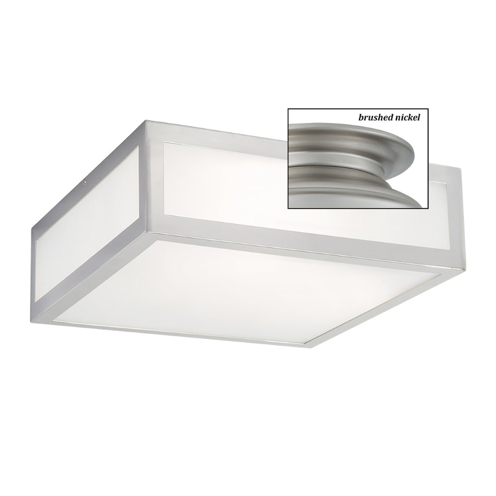 Atlas Kaset 15" Wide 2-Light Flush Mount - Modern Brushed Nickel Fixture for Stylish Indoor Illumination CL11475-NK