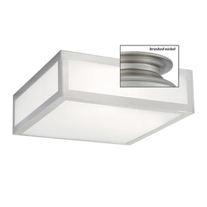 Atlas Kaset 15" Wide 2-Light Flush Mount - Modern Brushed Nickel Fixture for Stylish Indoor Illumination CL11475-NK