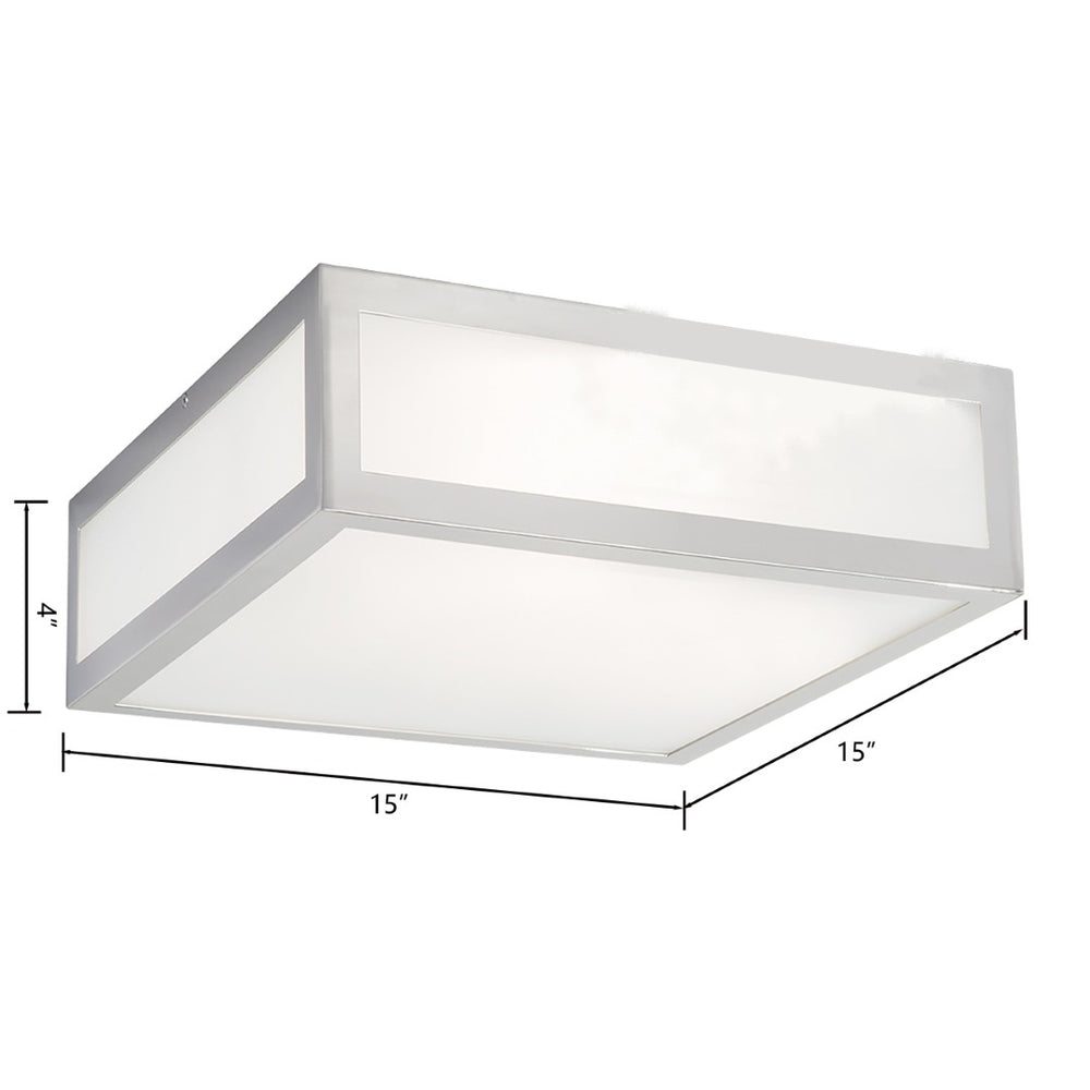Atlas Kaset 15" Wide 2-Light Flush Mount - Modern Brushed Nickel Fixture for Stylish Indoor Illumination CL11475-NK