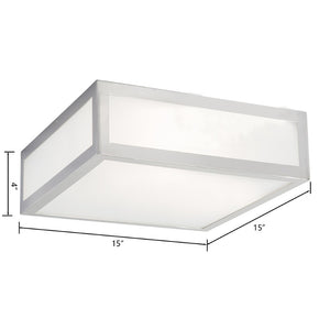 Atlas Kaset 15" Wide 2-Light Flush Mount - Modern Brushed Nickel Fixture for Stylish Indoor Illumination CL11475-NK