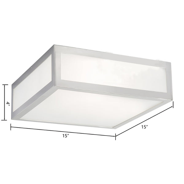 Atlas Kaset 15" Wide 2-Light Flush Mount - Modern Brushed Nickel Fixture for Stylish Indoor Illumination CL11475-NK