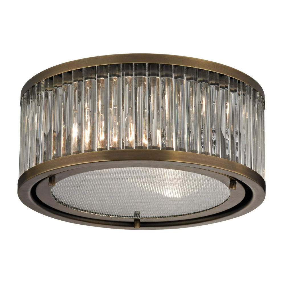 Atlas Linden Manor 12" Wide 2-Light Flush Mount - Timeless Aged Brass Fixture for Stylish Indoor Spaces CL11476-BS