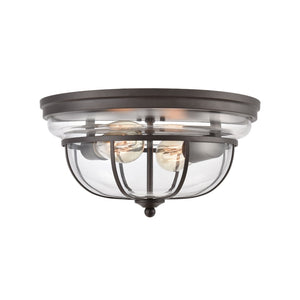 Atlas Manhattan 13" Wide 2-Light Flush Mount - Elegant Ambient Lighting for Modern and Classic Spaces Oil Rubbed Bronze CL11477-BZ