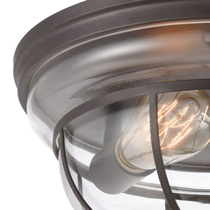 Atlas Manhattan 13" Wide 2-Light Flush Mount - Elegant Ambient Lighting for Modern and Classic Spaces Oil Rubbed Bronze CL11477-BZ